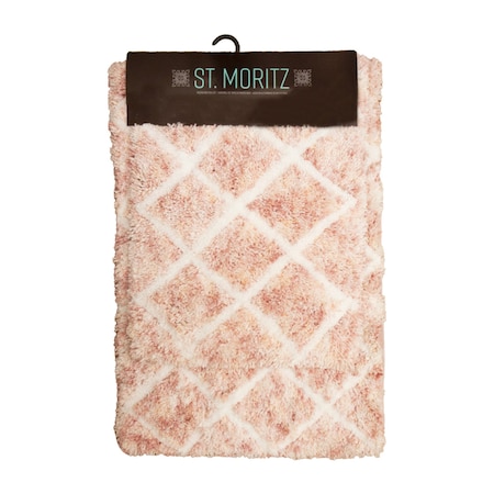 Monarch Brands St Mortiz 2 Piece Rug Set - Space Dyed, Blush PNP-STM-SD-BLUSH